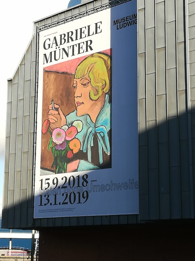 Eingangsplakat der Kunstausstellung von Expressionistin Gabriele Münter.